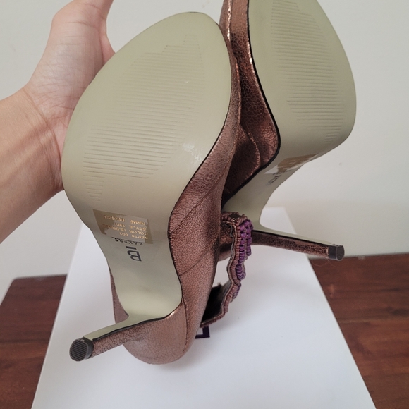 Bronze and Purple Beaded Heels - Picture 3 of 7